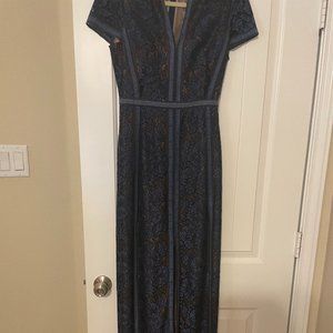 BCBG MaxAzria "Cailean" Formal Floral Lace Maxi Dress